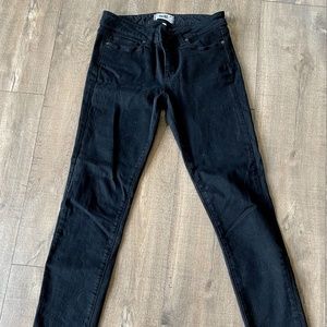 Paige Skyline Skinny Straight Leg Black Jeans - 28